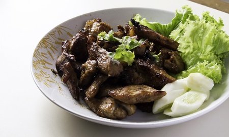 Deep fried pork with vegetable, thai style