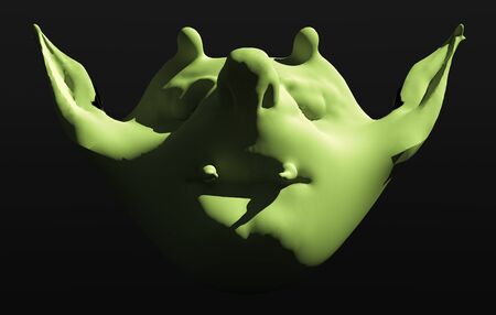 3d rendering of monster face on dark background