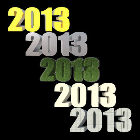 2013 New Year sign on black background