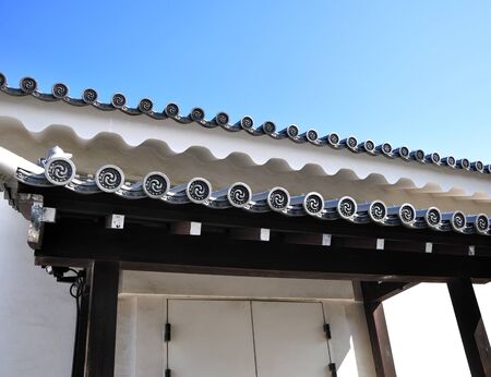 Ancient japanese architecture at Nijo castle, Kyoto, Japan のeditorial素材