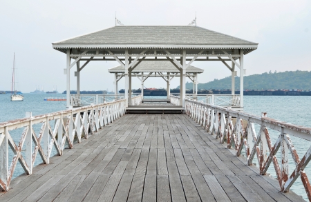 The Beautiful old pavilion on Sichang island at sriracha ampor ,chonburi province,Thailand の写真素材