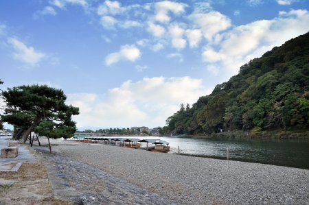 beautiful landscape in Arashiyama,a touristic area in the north west part of Kyoto city Japan の写真素材