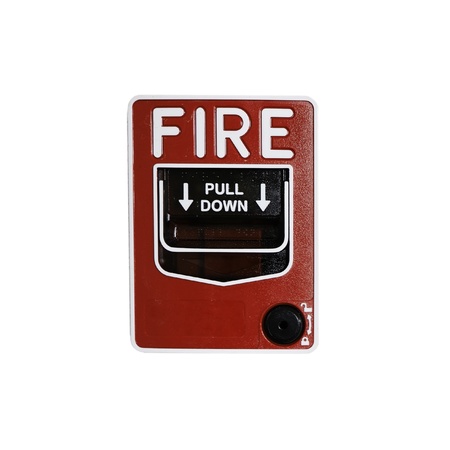 Fire alarm switch isolated on white background