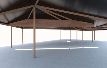 3D rendered of  Futuristic architecture with organic structure の写真素材