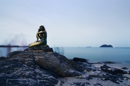 Beautiful mermaid sculpture in Songkhla, Thailandのeditorial素材
