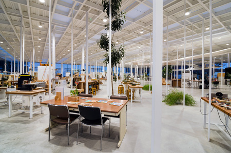Industrial space, Interior of Modern Workshop in Kanagawa Institute of Technology