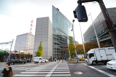 TOKYO - NOV 20  Exterior of Tokyo International Forum on November 26 2013 in Tokyo Japan  the Forum is one of Tokyoのeditorial素材