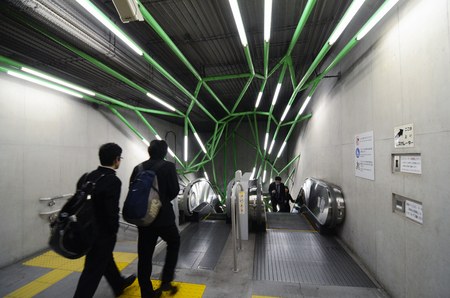 Tokyo - November 25, 2013  Sculpture Decoration in Sekiguchi station on November 25, 2013 in Tokyo ...