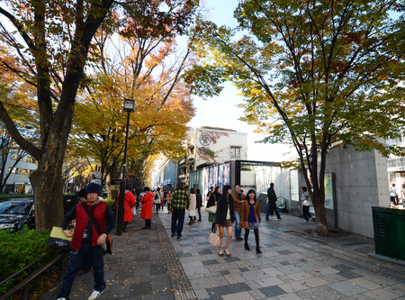 TOKYO - NOV 24  People shopping around Omotesando Hills on november 2013,24  Omotesando Hills...