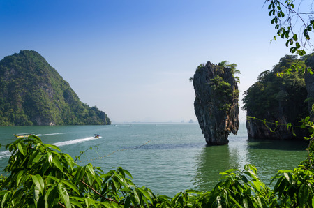 Phang Nga Bay, Beautiful View of Tapu Island in Thailand の写真素材