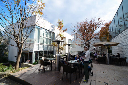 TOKYO - NOVEMBER 28, 2013  Japanese people visit cafeteria at Daikanyama district on November 28, 2013 in Tokyo, Japan  Daikanyama is a one of the important business district in tokyo のeditorial素材