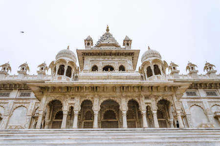 Jaswant Thada. Ornately carved white marble tomb of the former rulers of Jodhpur, Rajasthan, Indiaのeditorial素材