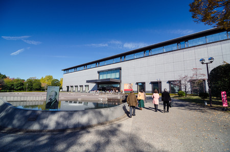Tokyo, Japan - November 22, 2013: People visit Tokyo National Museum. The oldest and largest museum on November 22, 2013 in Tokyo, Japan. They house the largest collection of national treasures and important cultural items in the country.のeditorial素材