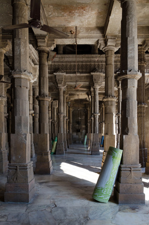 Interior of Jama mosque in Ahmedabad, Gujarat, Indiaのeditorial素材