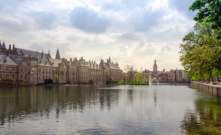 Famous parliament building complex Binnenhof in The Hague, Netherlands.の写真素材