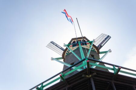 Windmill in Zaanse Schans, The Netherlands.のeditorial素材