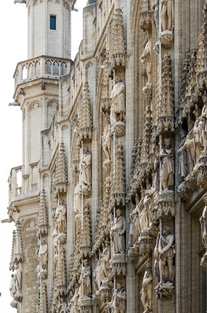 Detail of Town hall in Grand place, Brussels, Belgium.のeditorial素材