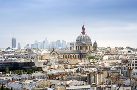 Saint-Augustin Church with Paris Skyline, France.の写真素材