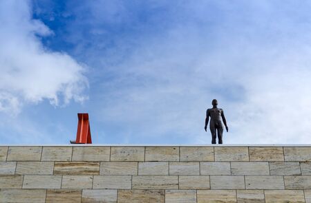 Sculpture at  Kunsthal museum in Museumpark, Rotterdam, Netherlandsのeditorial素材