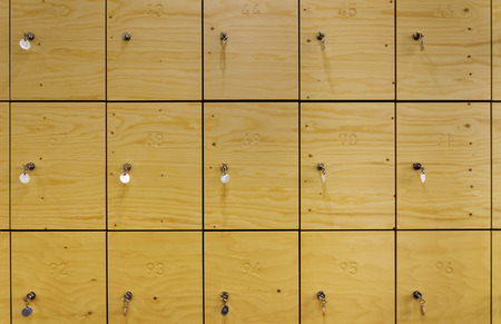Wooden locker with keys
