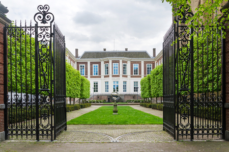 The Hague, Netherlands - May 8, 2015: Garden at Council of State in The Hague, Netherlands on May 8, 2015. Hague is the capital of the province South Netherlands.のeditorial素材