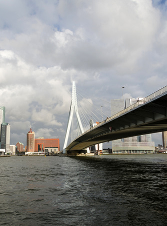 Erasmus Bridge in Rotterdam, The Netherlandsの写真素材