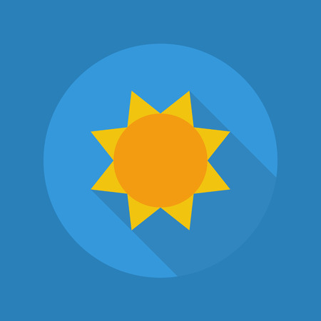Weather Flat Icon With Long Shadow. Sunnyのイラスト素材