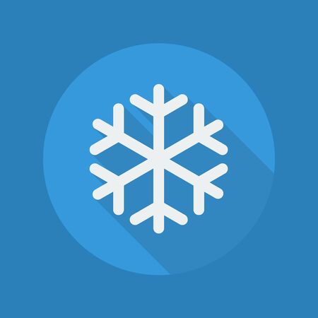 Weather Flat Icon With Long Shadow. Snowflakeのイラスト素材