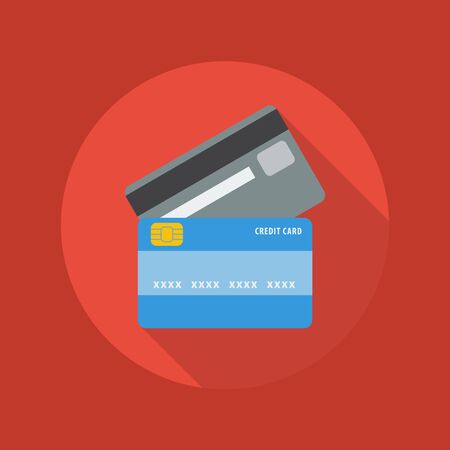 Business Flat Icon With Long Shadow. Credit cardのイラスト素材