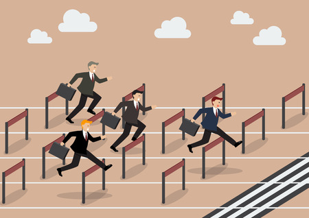 Businessman race hurdle competition. Business conceptのイラスト素材