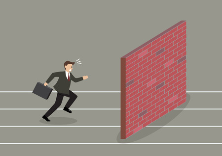 Businessman race to dead end. Business conceptのイラスト素材