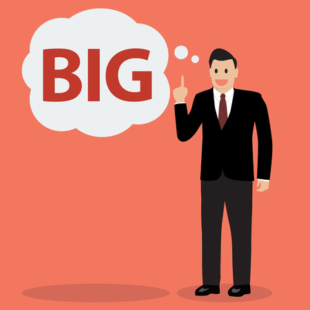 Businessman think big. Vector Illustrationのイラスト素材