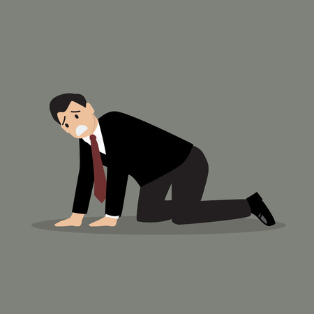 Desperate businessman. Vector Illustrationのイラスト素材