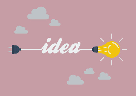 Light Bulb Idea in Flat Style. Vector Illustrationのイラスト素材