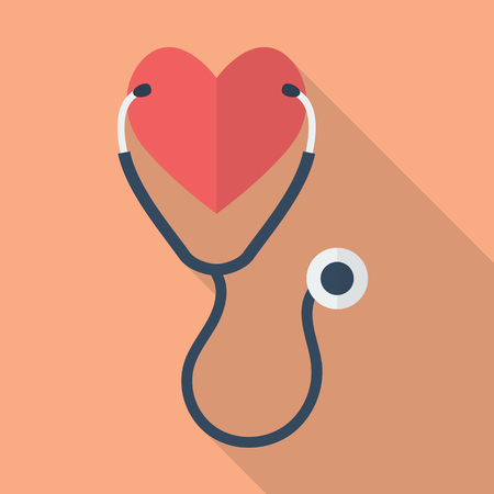 Heart with Stethoscope. Medical conceptのイラスト素材