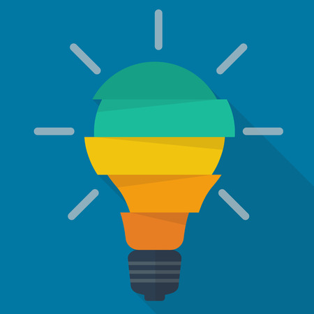 Step design of five part light bulb. Vector Illustrationのイラスト素材