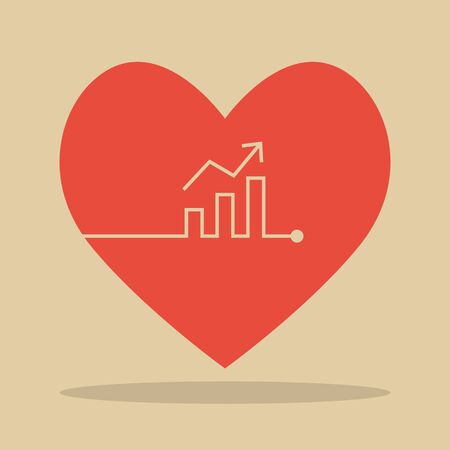 Bar Chart Heartbeat. Business conceptのイラスト素材