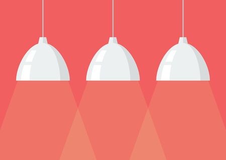 White pendant lamps. Flat style designのイラスト素材