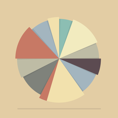 Pie chart for documents and reports . Flat style with long shadowのイラスト素材