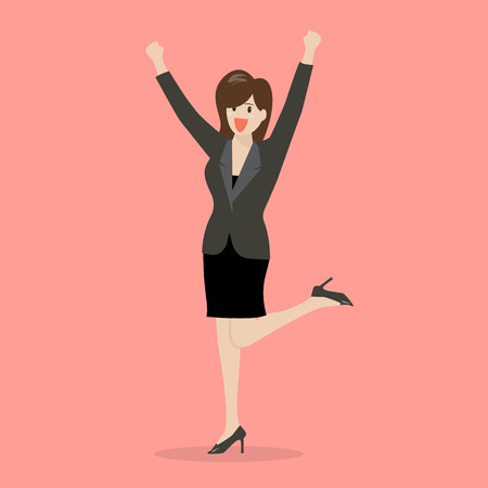 Business woman celebrating success.のイラスト素材