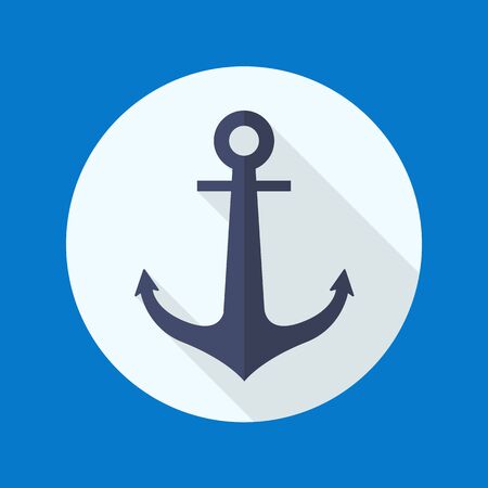 Anchor flat icon with long shadowのイラスト素材
