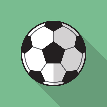 Football soccer ball flat icon with long shadowのイラスト素材