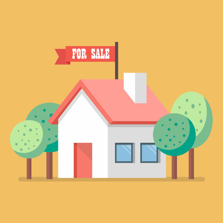 House for sale flat icon. Business conceptのイラスト素材