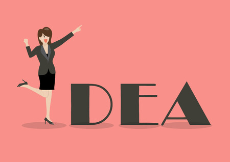 Business woman idea concept. Vector Illustrationのイラスト素材