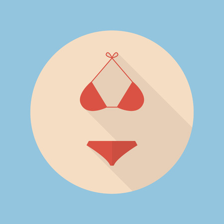 Bikini flat icon. Vector illustrationのイラスト素材