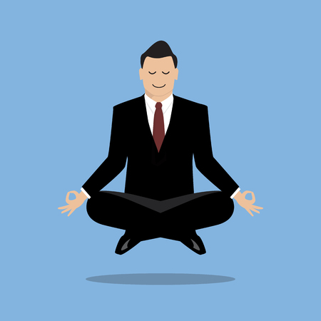 Businessman in meditation. Vector illustrationのイラスト素材