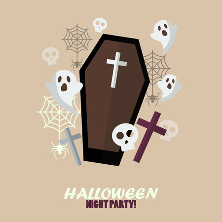 Halloween night party. Vector illustrationのイラスト素材