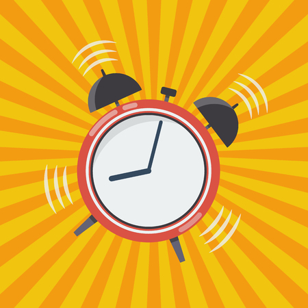 Wake up time. Alarm clock vector illustrationのイラスト素材