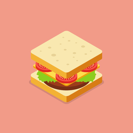 Sandwich isometric style. Vector illustrationのイラスト素材