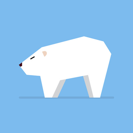White bear in flat style. vector illustrationのイラスト素材